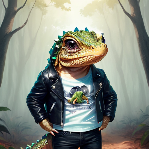 00078-2603022436general_rev_1.2.2(cut3cl0th3s_1) a lizard wearing fancy jeast, tshirt and leather jacket in a forest.png